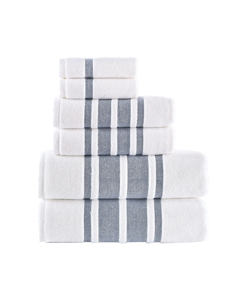 Brooks Brothers Contrast Border 6 pcs Towel Set