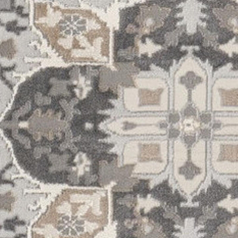 HomeRoots Floral Medallion Non Skid Round Rug image number 2