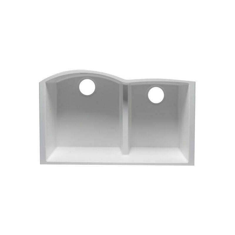 ALFI brand White 33 Double Bowl Undermount Granite Composite Kitchen Sink image number 3