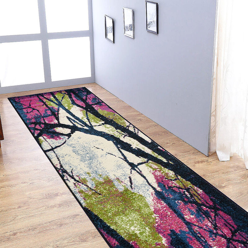 RUGSOTIC CARPETS MACHINE MADE HEATSET POLYPROPYLENE AREA RUGS  - Runner Shape, Floral Modern Design, Midium Pile Machine Made Area Rugs for Living Room (M00008) image number 1