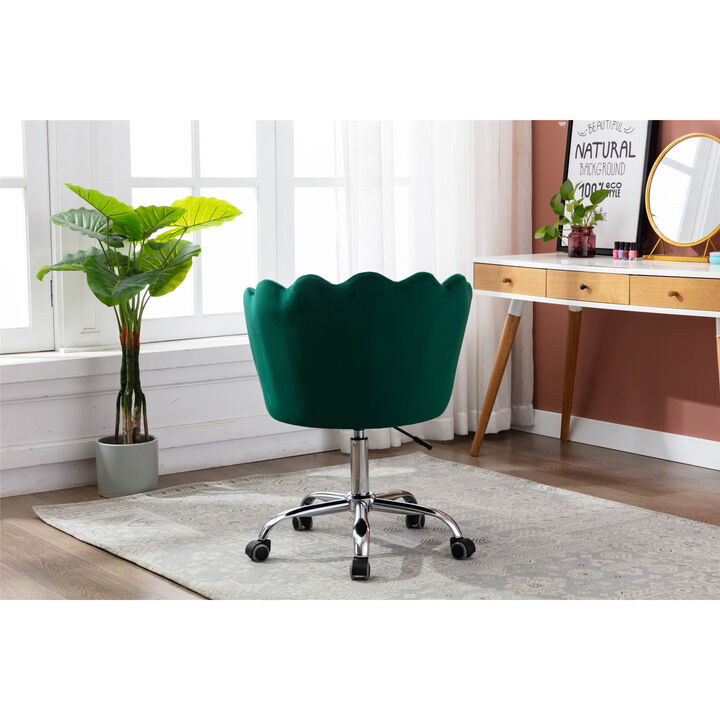 Swivel Shell Chair for Living Room/Bedroom, Modern Leisure office Chair Green