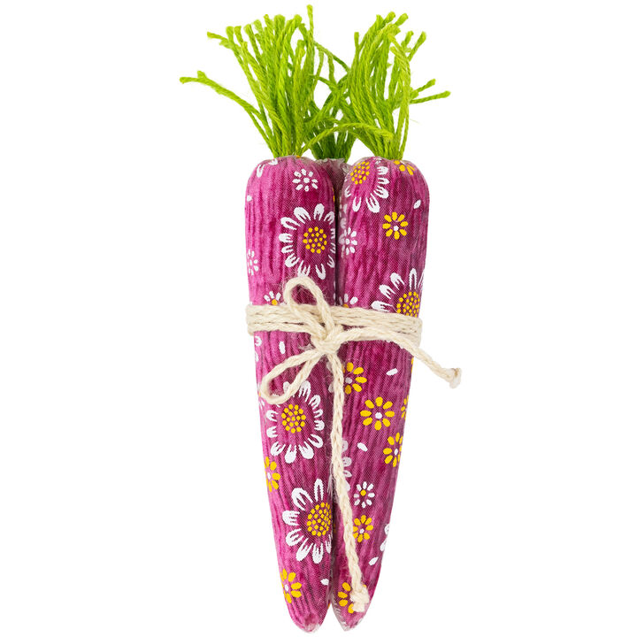 Floral Easter Carrot Decorations - 10.25" - Set of 3