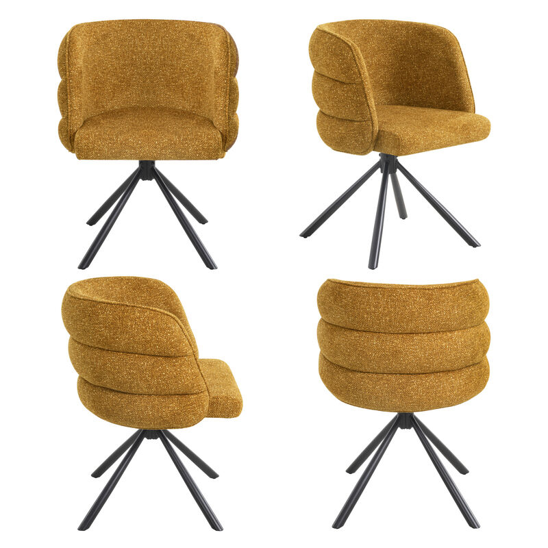 GOODSILO Modern Upholstered Swivel Chairs Set of Two with Thickened Cushions for Versatile Home Seating image number 7