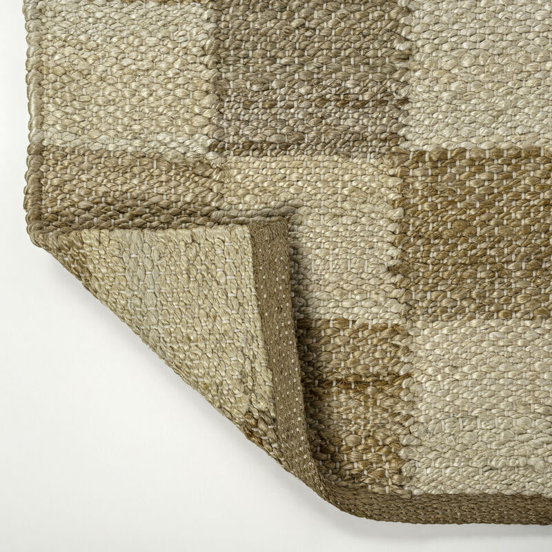 Theo Modern Farmhouse Woven Jute Checkerboard Area Rug