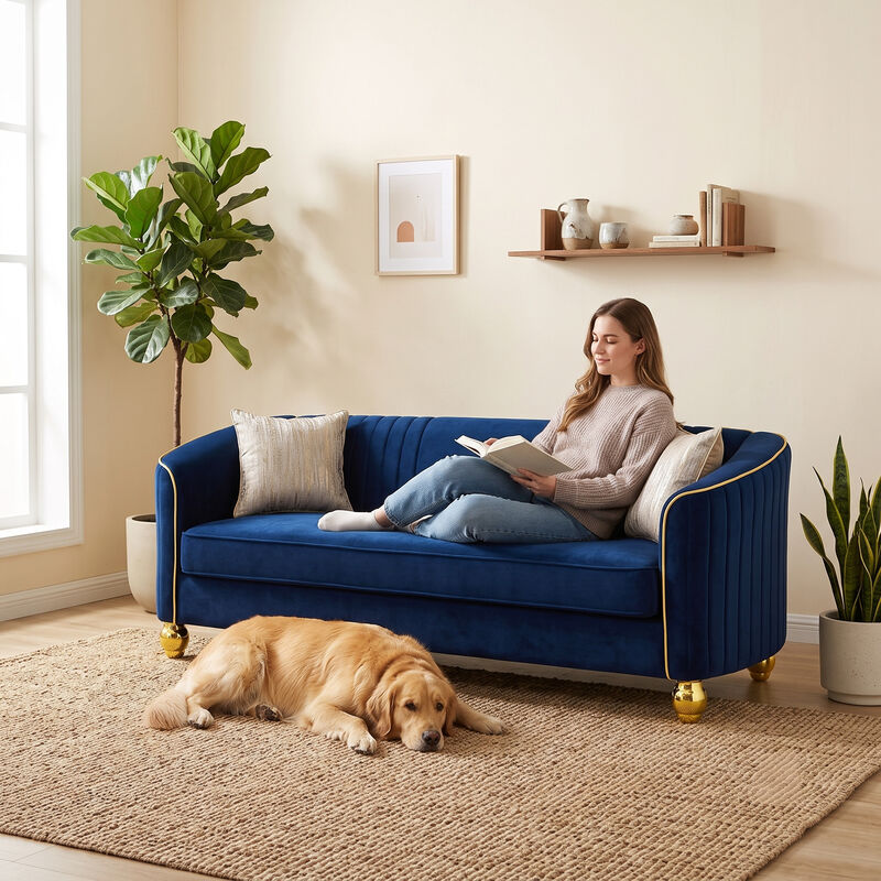 Grebol 3 Seater Velvet Sofa image number 2
