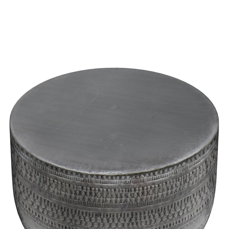 Simpli Home Johnsen Metal Coffee Table In Antique Silver