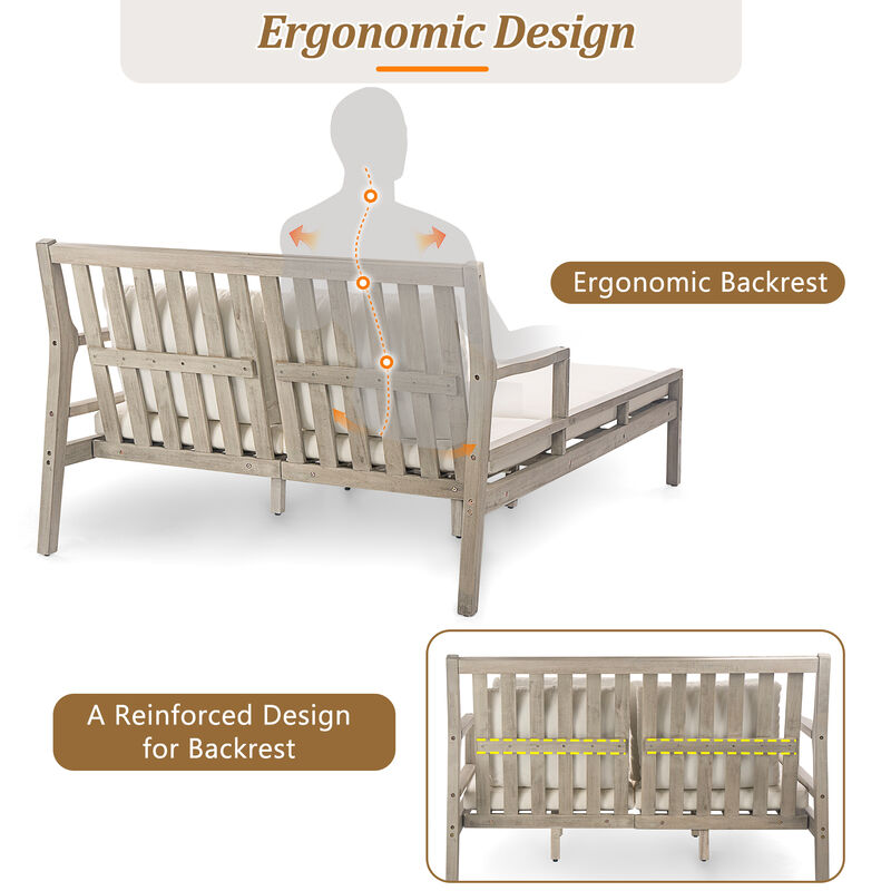 Merax Outdoor Patio Daybed with 4 Pillows