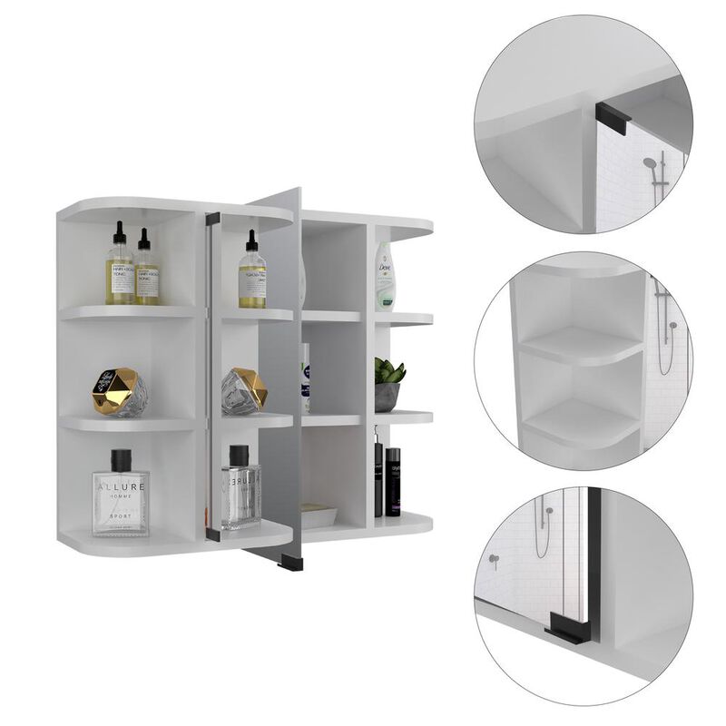 Roma Mirrored Medicine Cabinet White