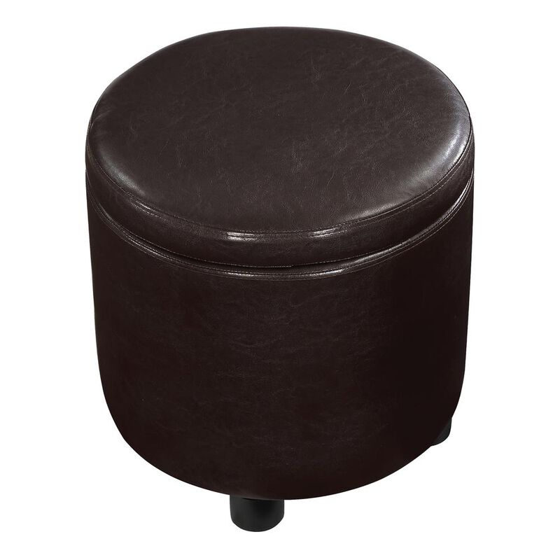 Convience Concept, Inc. Designs 4 Comfort Round Accent Storage Ottoman with Reversible Tray Lid