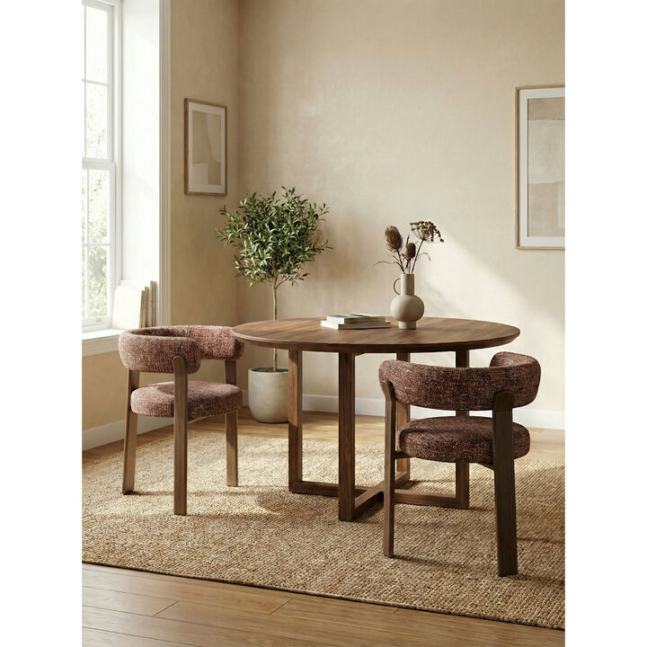 Upholstered 3-leg Wood-look Metal Frame 2pc Dining Chairs
