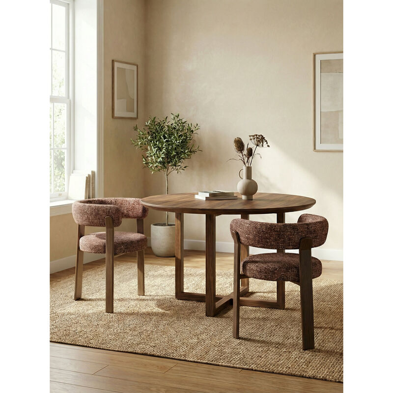 Upholstered 3-leg Wood-look Metal Frame 2pc Dining Chairs image number 1