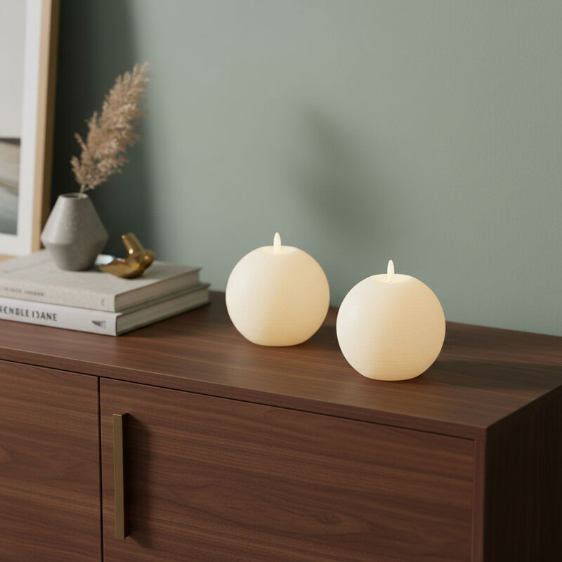 HomeRoots Set of Two Unscented Candle Flameless Designer Candles image number 1