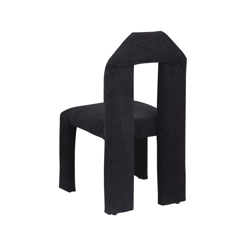 Meridian Furniture Bennett Black Chenille Fabric Dining Chair, Set of 2