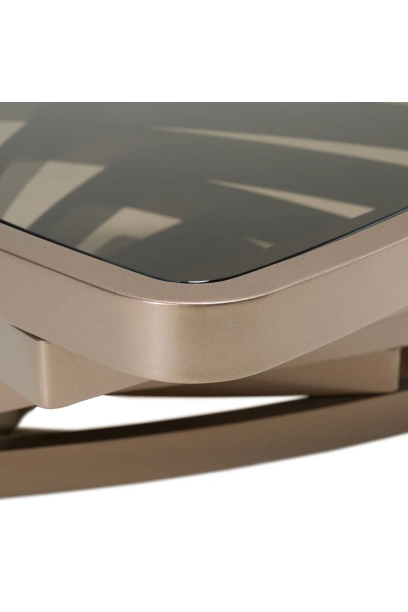 Brown Glass Triangular Coffee Table | OROA Modern Jovial image number 4