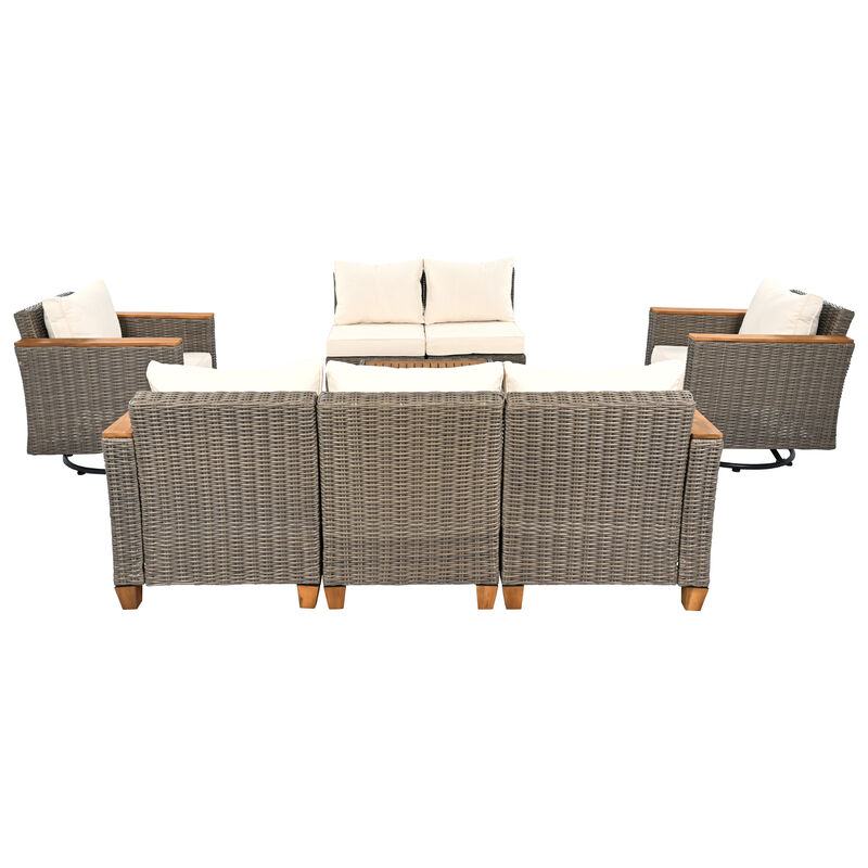 Merax Wicker Outdoor Patio Furniture Seating Set image number 8