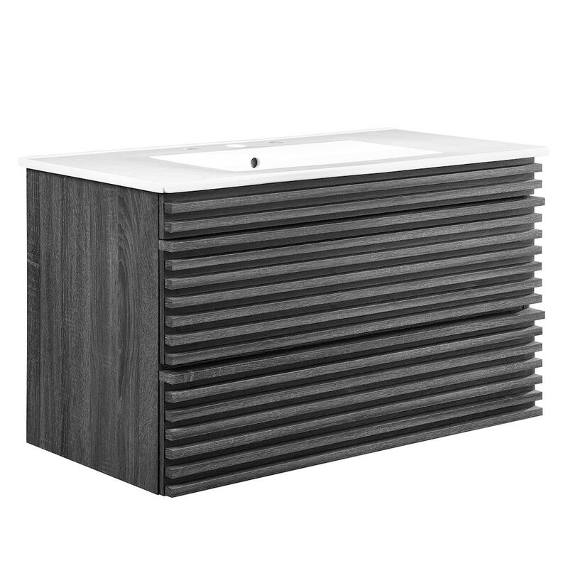 Render 36" Wall-Mount Bathroom Vanity image number 0