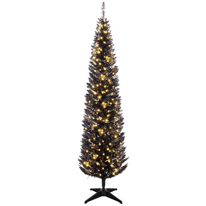 7' Slim Pencil Artificial Christmas Tree with LEDs