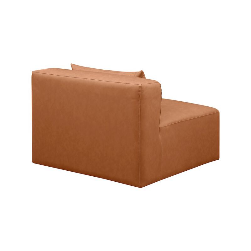 Meridian Furniture Cube Cognac Vegan Leather Armless Chair