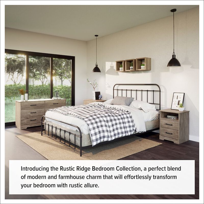 Prepac Rustic Ridge Brown 5 Drawer 18.5D x 27.5W x 43.5H Dresser