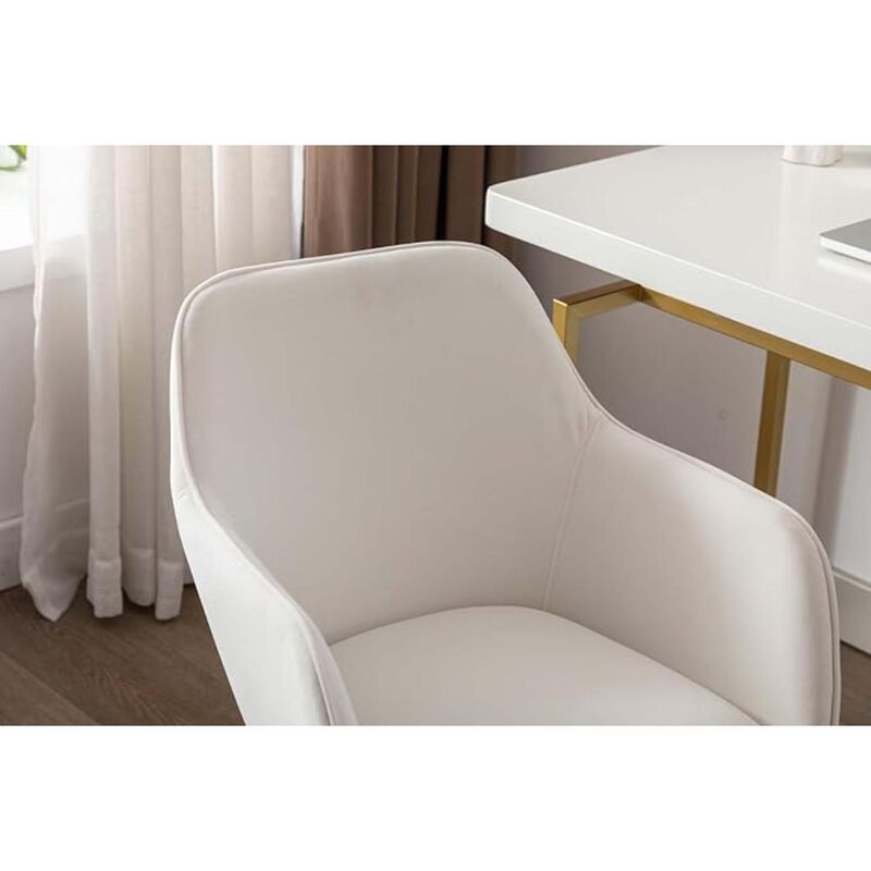 Hivvago 360° Revolving Modern Design Velvet Home and Office Chair with Metal Legs