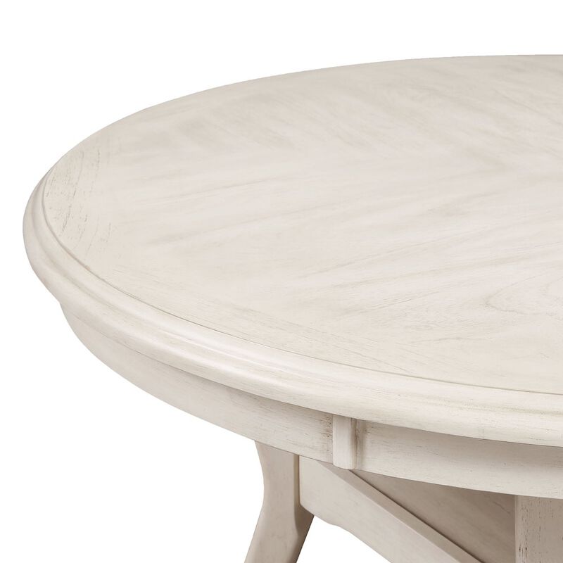 New Classic Furniture Amy 5-Piece Wood Round Dining Set, Bisque