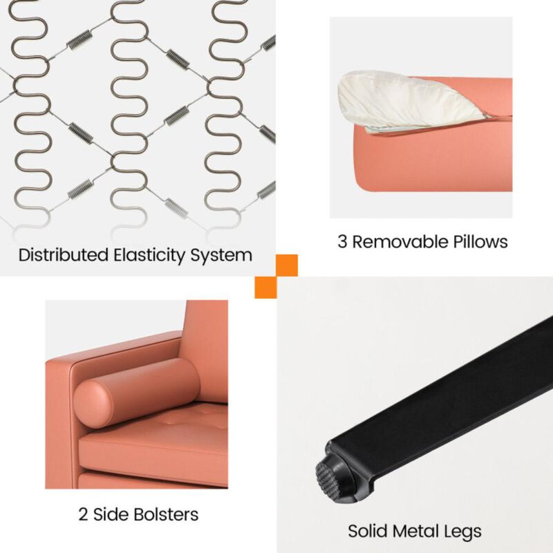 Hivvago 3-Seat Sofa Sectional with Side Storage Pocket and Metal Leg image number 3