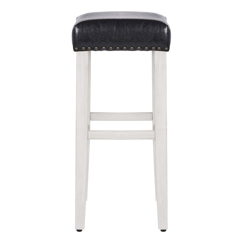 WestinTrends 29" Upholstered Backless Saddle Seat Bar Stool