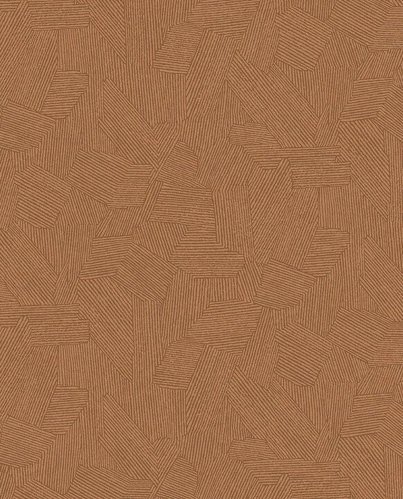 Clio Copper Lined Geometric Wallpaper (Set of 2)