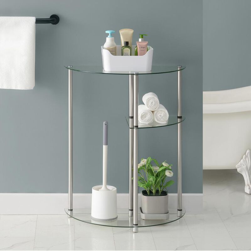 Convience Concept, Inc. Classic Glass 3 Tier Display Entryway Hall Table