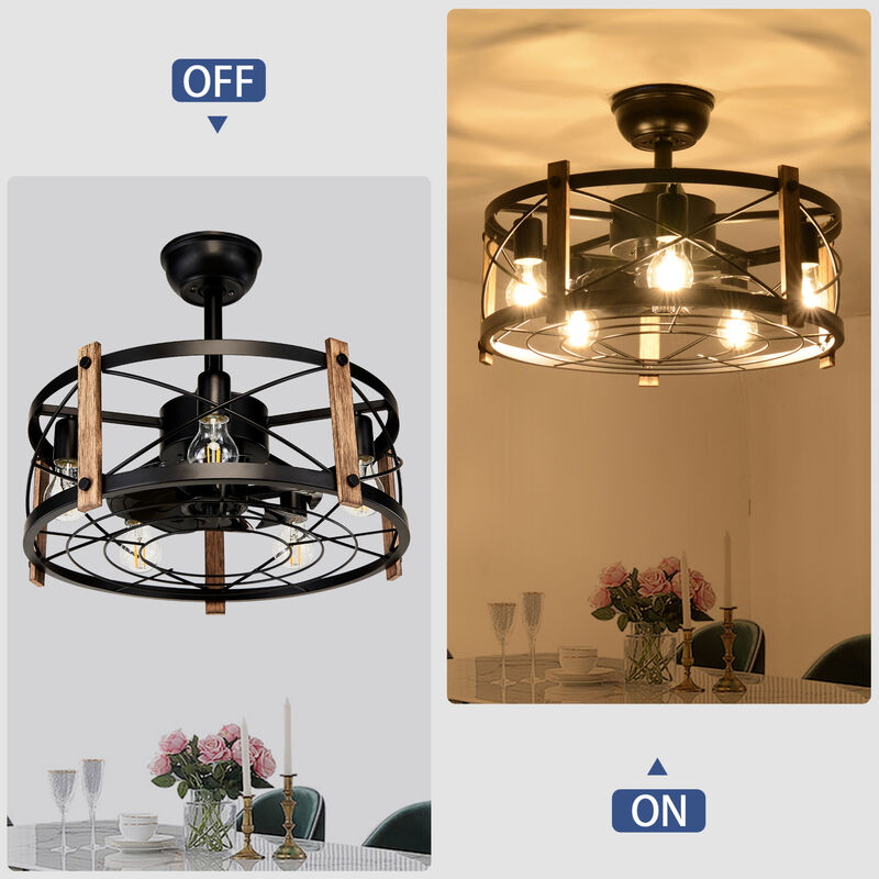 ELEMENT ACE Modern Cage Ceiling Fan with Remote Control and Quiet Reversible Motor for Year-Round Airflow Comfort image number 8