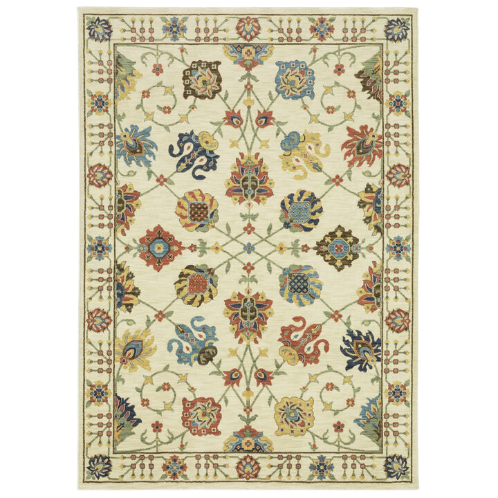 HomeRoots Oriental Area Rug With Fringe