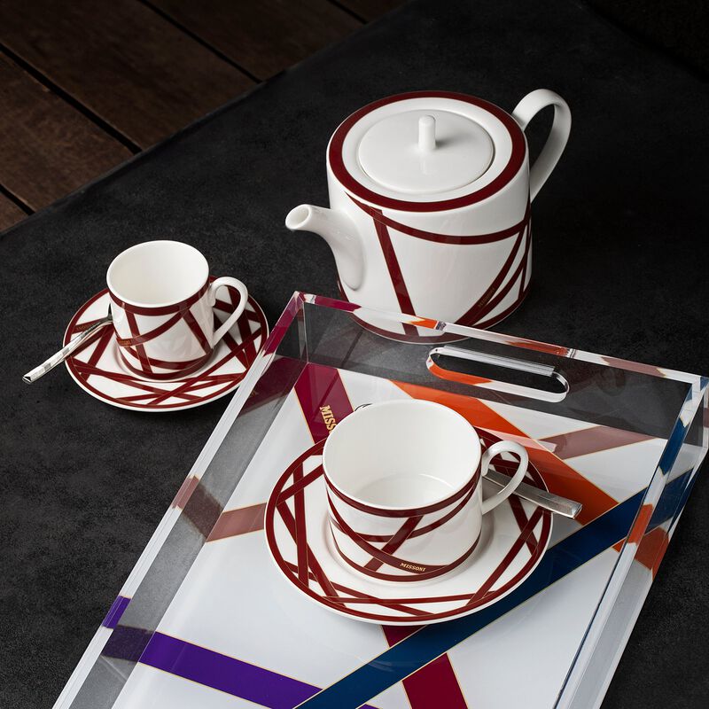 Tea & Coffee Pot NASTRI BORDEAUX, diam. 4.72", H 5.12" image number 2
