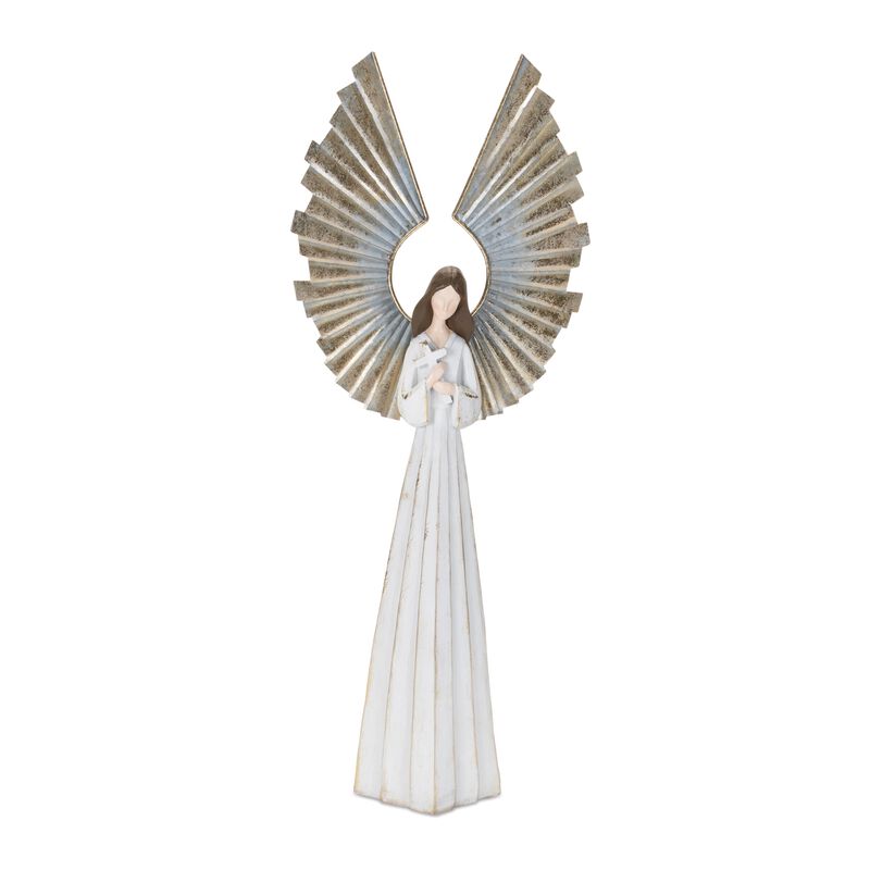 Holiday Angel Statue for Christmas Tabletop, Mantel, or Entryway Display