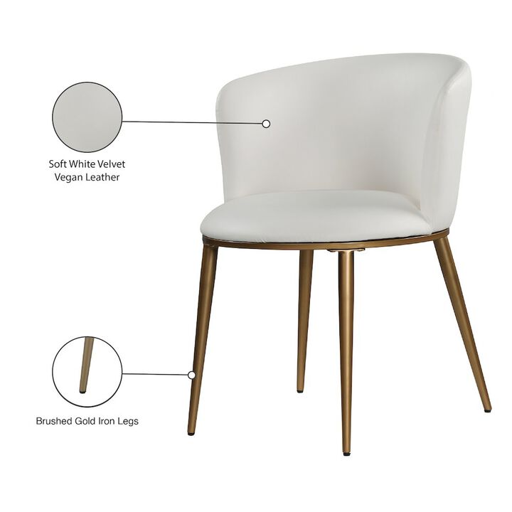 Meridian Furniture Skylar White Vegan Leather Dining Chair, Set of 2