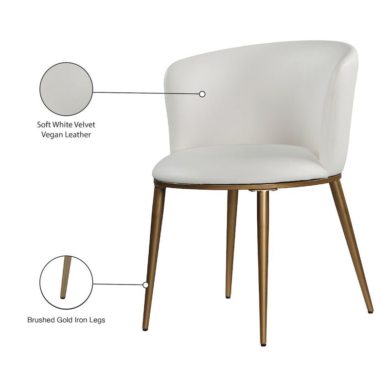 Meridian Furniture Skylar White Vegan Leather Dining Chair, Set of 2