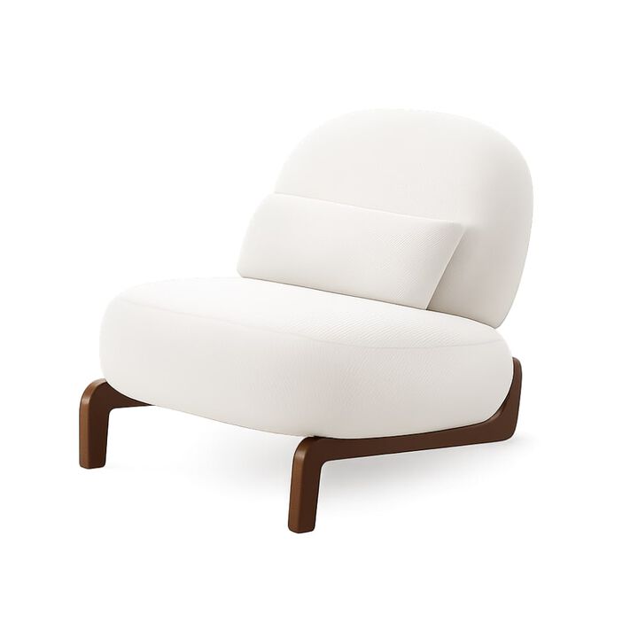 GOODSILO Armless Accent Chair with Plush Cushion and Solid Wood Legs, Soft Upholstered Seating for Living Room Bedroom Apartment Balcony Waiting Room
