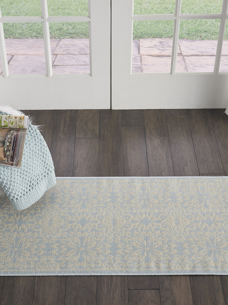 Jubilant JUB06 Ivory/Light Blue 2'3" x 7'3" Rug