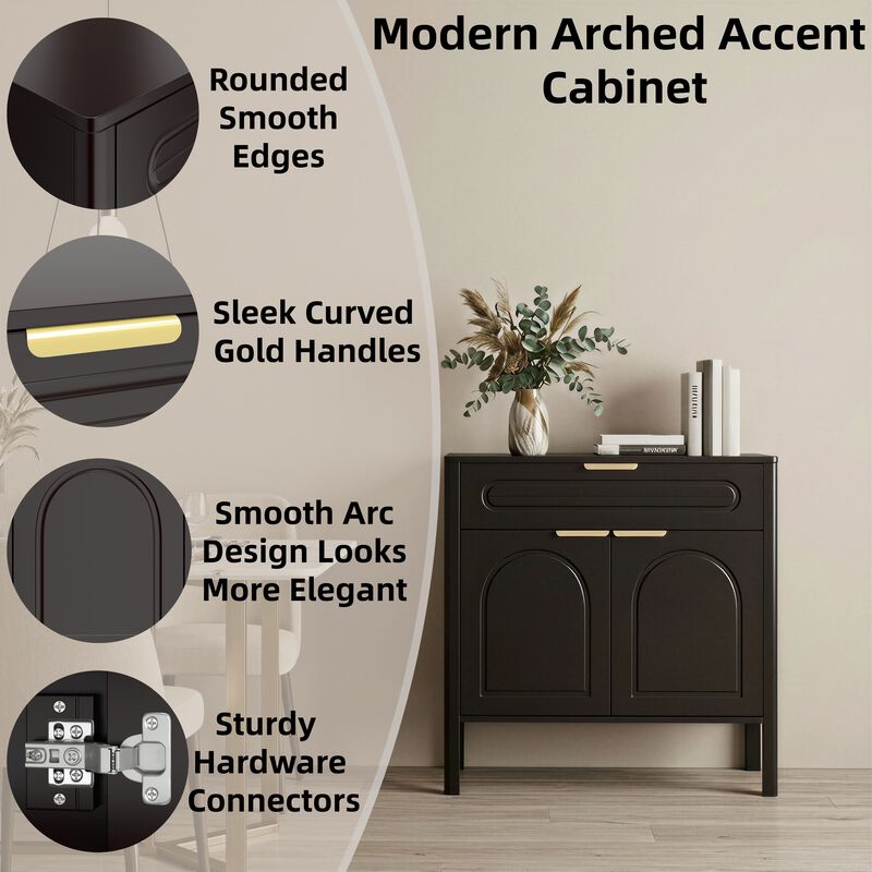 Hirtlu Arched Accent Storage Cabinet image number 4