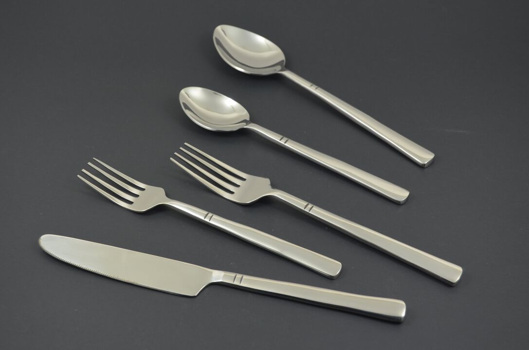 Modern Stainless Steel Flatware Set of 20 PC (Silver, Glossy)
