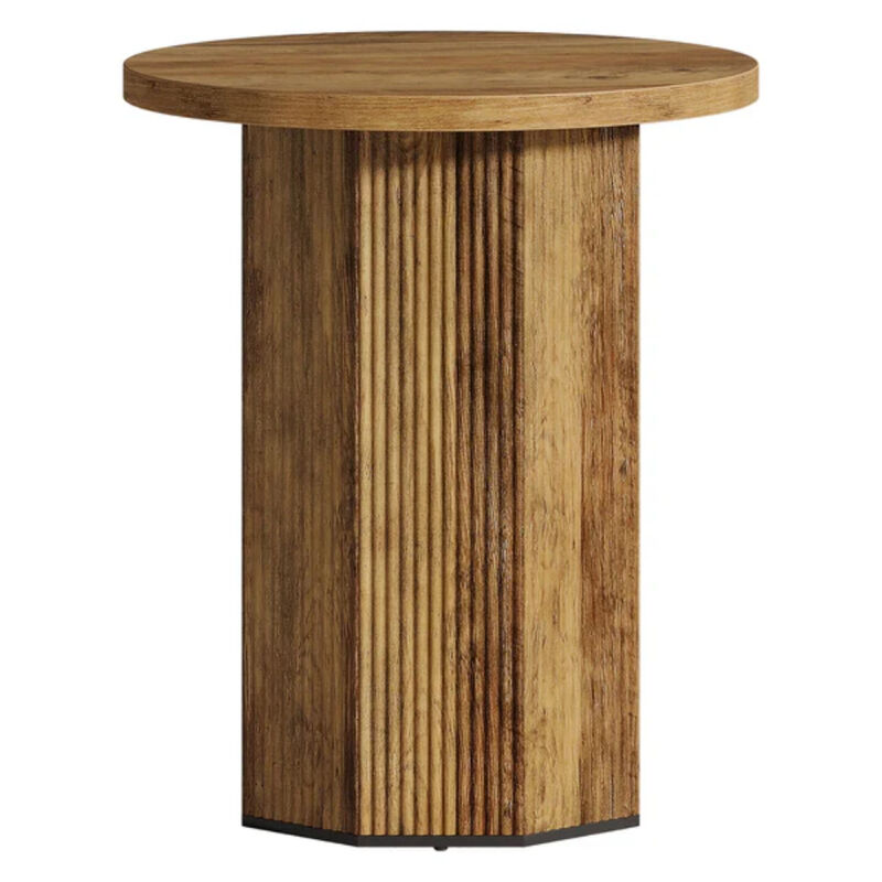 Narrow Round End Table, Side Table Nightstand with Stable Pedestal image number 0