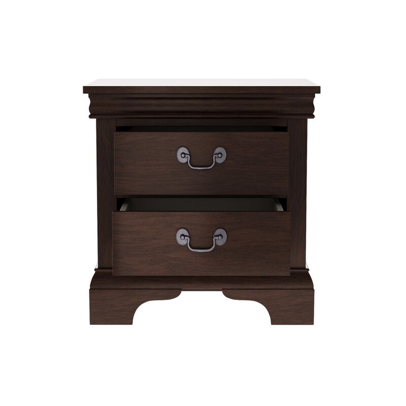 22" Assembled Classic Wooden Nightstand 2-Drawer Antique Pulls image number 0