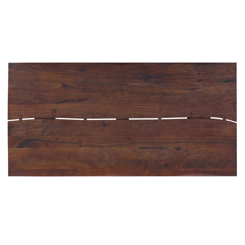 Fieldcrest 72 inch x 36 inch Rectangle Modern Industrial Dining Table in Dark Walnut image number 6