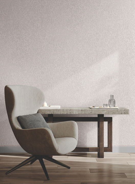 Sculpted Floral Aqua Relief Wallpaper