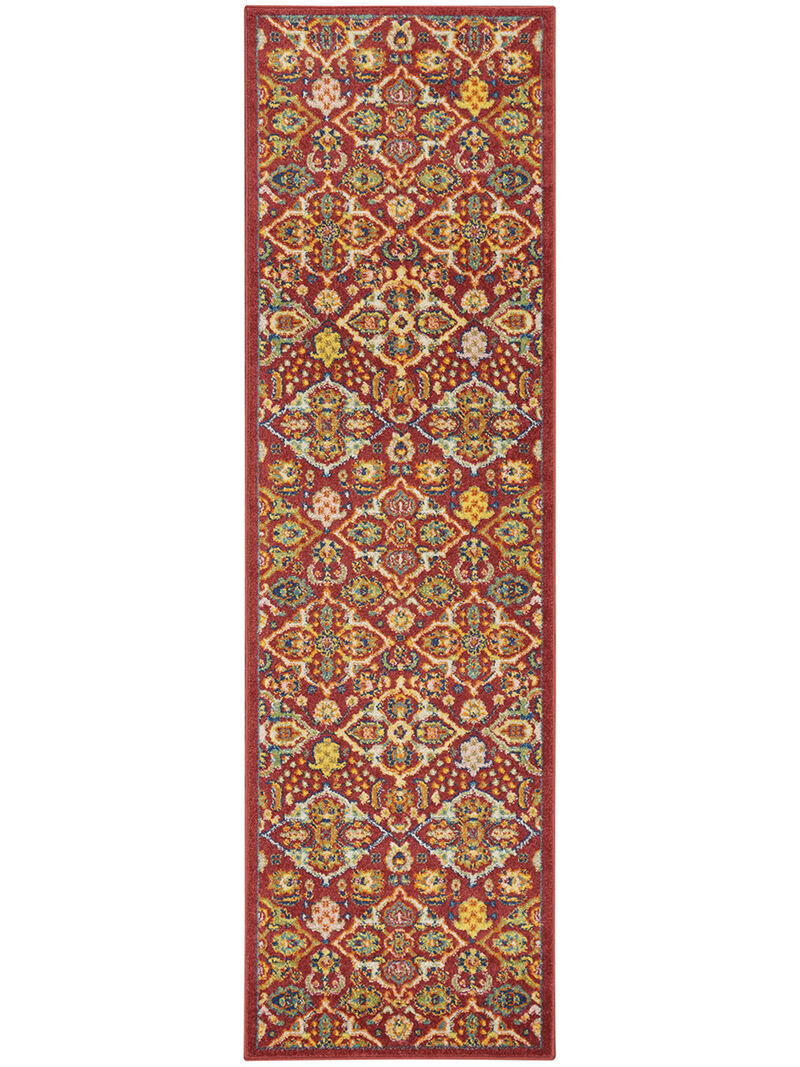 Allur ALR03 Red/Multicolor 2'3" x 7'6" Rug