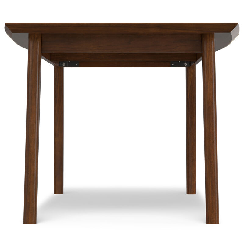 Draper SOLID WOOD and Rubberwood 66 inch x 40 inch Rectangle Mid Century Modern Dining Table in WALNUT WOOD