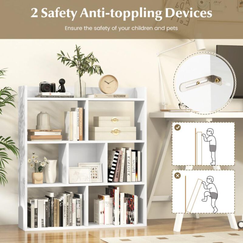 Hivvago 7 Cubes Open-back Bookshelf with Anti-Toppling Devices