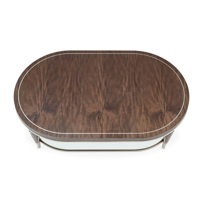 Michael Amini Villa Cherie Oval Cocktail Table - Hazelnut