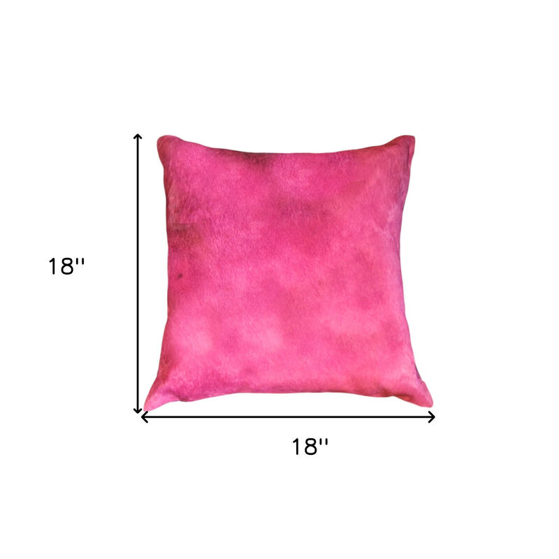 Fuchsia Cowhide Pillow Cover for Sofa, Couch, or Bed Decoration