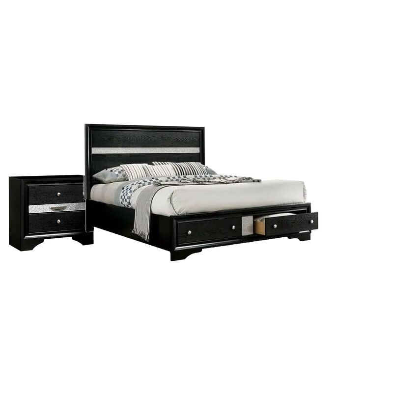 Bedroom Set, Wood, 2 Piece Set with Nightstand image number 0