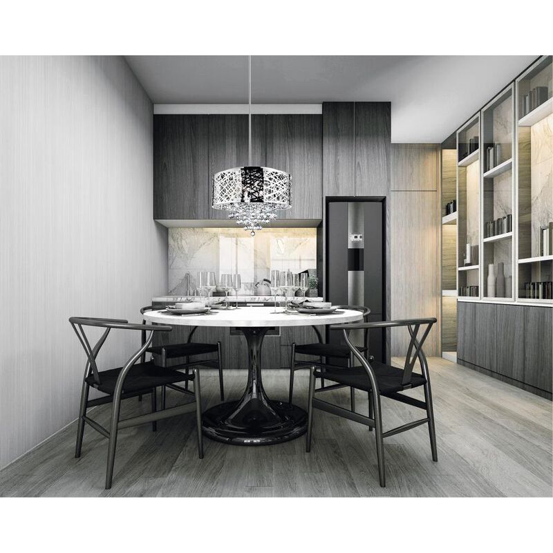 Eternity 9 Light Drum Shade Chandelier With Chrome Finish